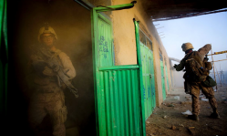 United States Marines raided a bazaar in Afghanistan’s southern Helmand Province last month to search for drugs and weapons. (Photo by Eros Hoagland)